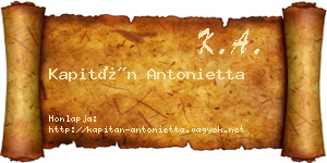 Kapitán Antonietta névjegykártya